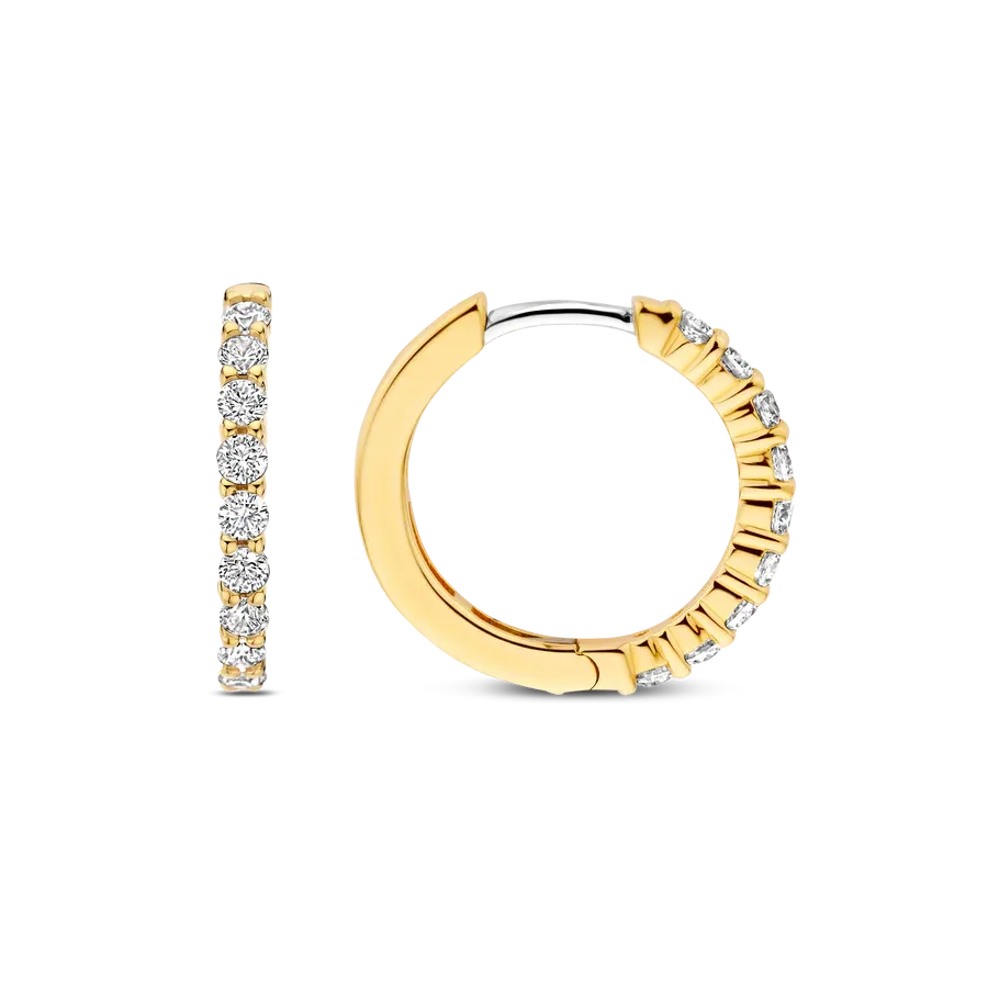Ti Sento Milano 18mm Zirconia Gold Hoops