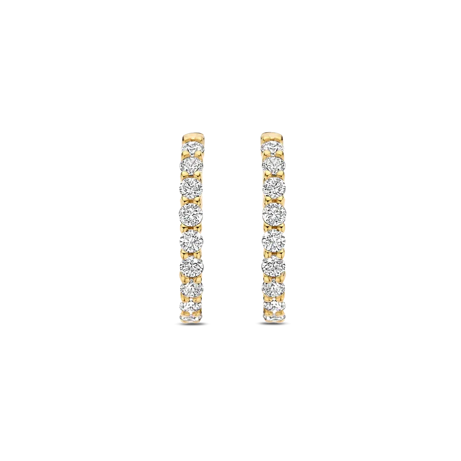 Ti Sento Milano 18mm Zirconia Gold Hoops