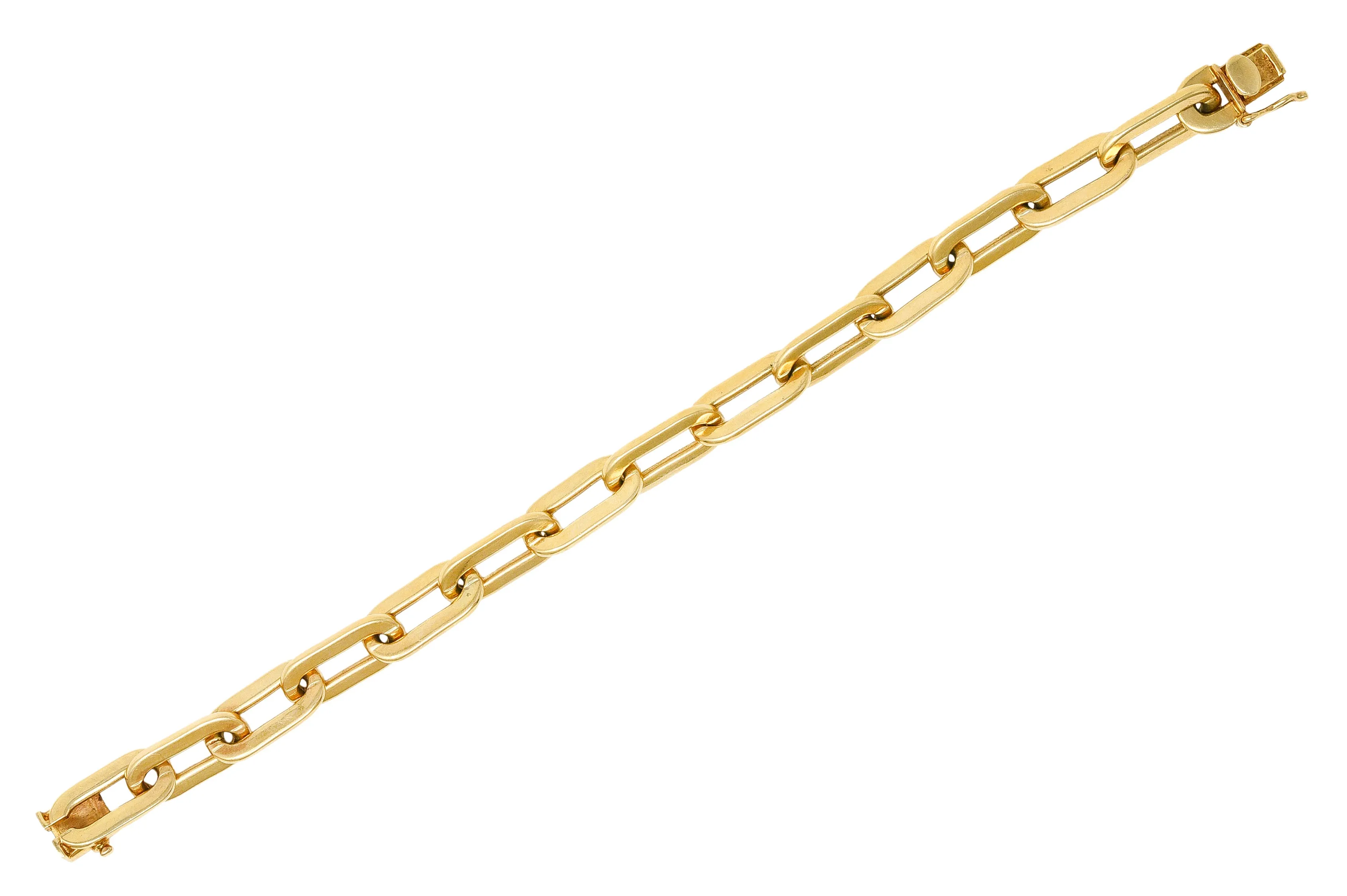 Tiffany & Co. 1960's 14 Karat Yellow Gold Paperclip Chain Vintage Link Bracelet