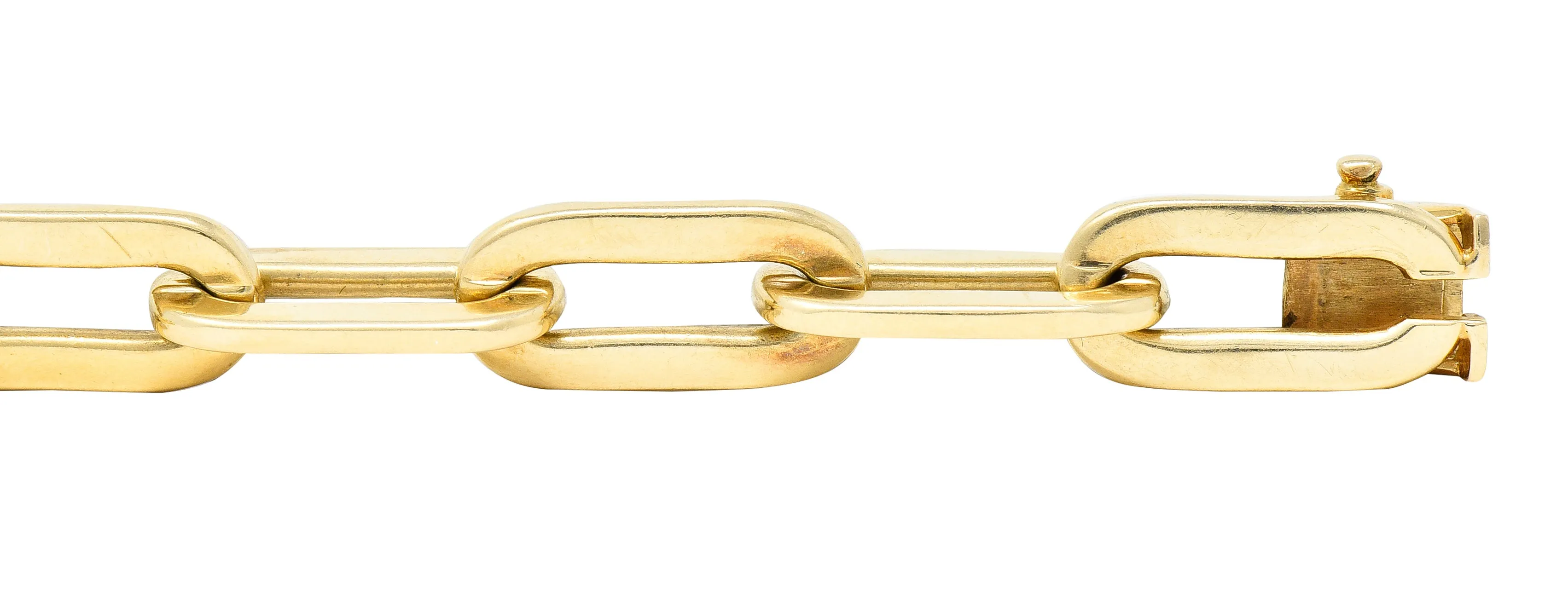 Tiffany & Co. 1960's 14 Karat Yellow Gold Paperclip Chain Vintage Link Bracelet