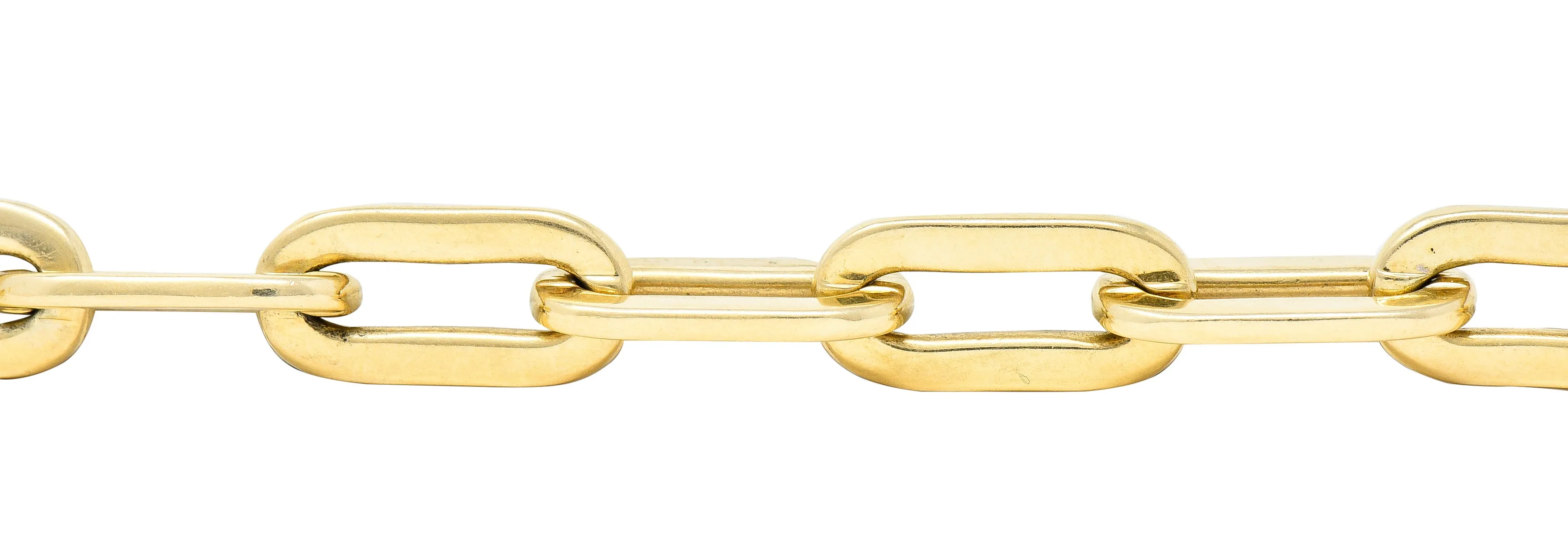 Tiffany & Co. 1960's 14 Karat Yellow Gold Paperclip Chain Vintage Link Bracelet