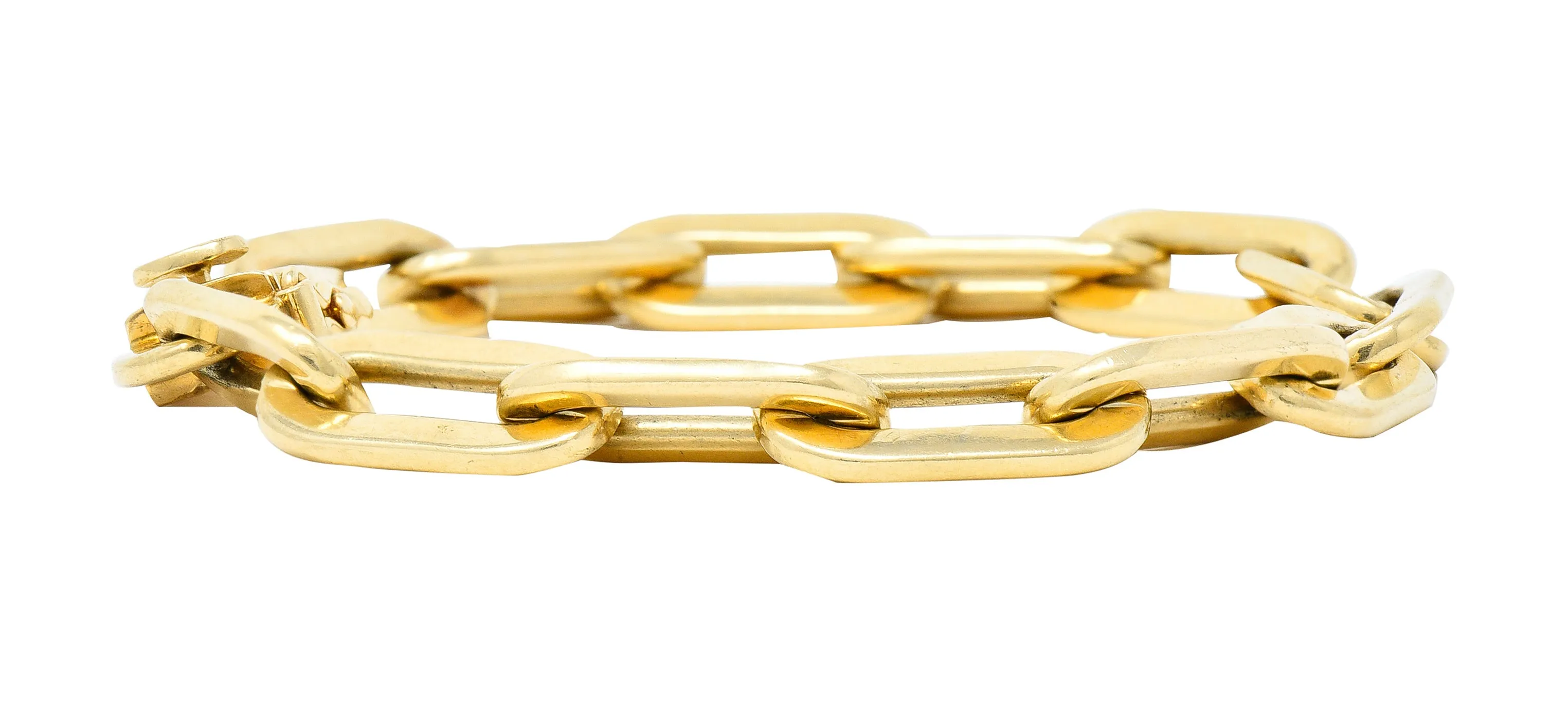 Tiffany & Co. 1960's 14 Karat Yellow Gold Paperclip Chain Vintage Link Bracelet