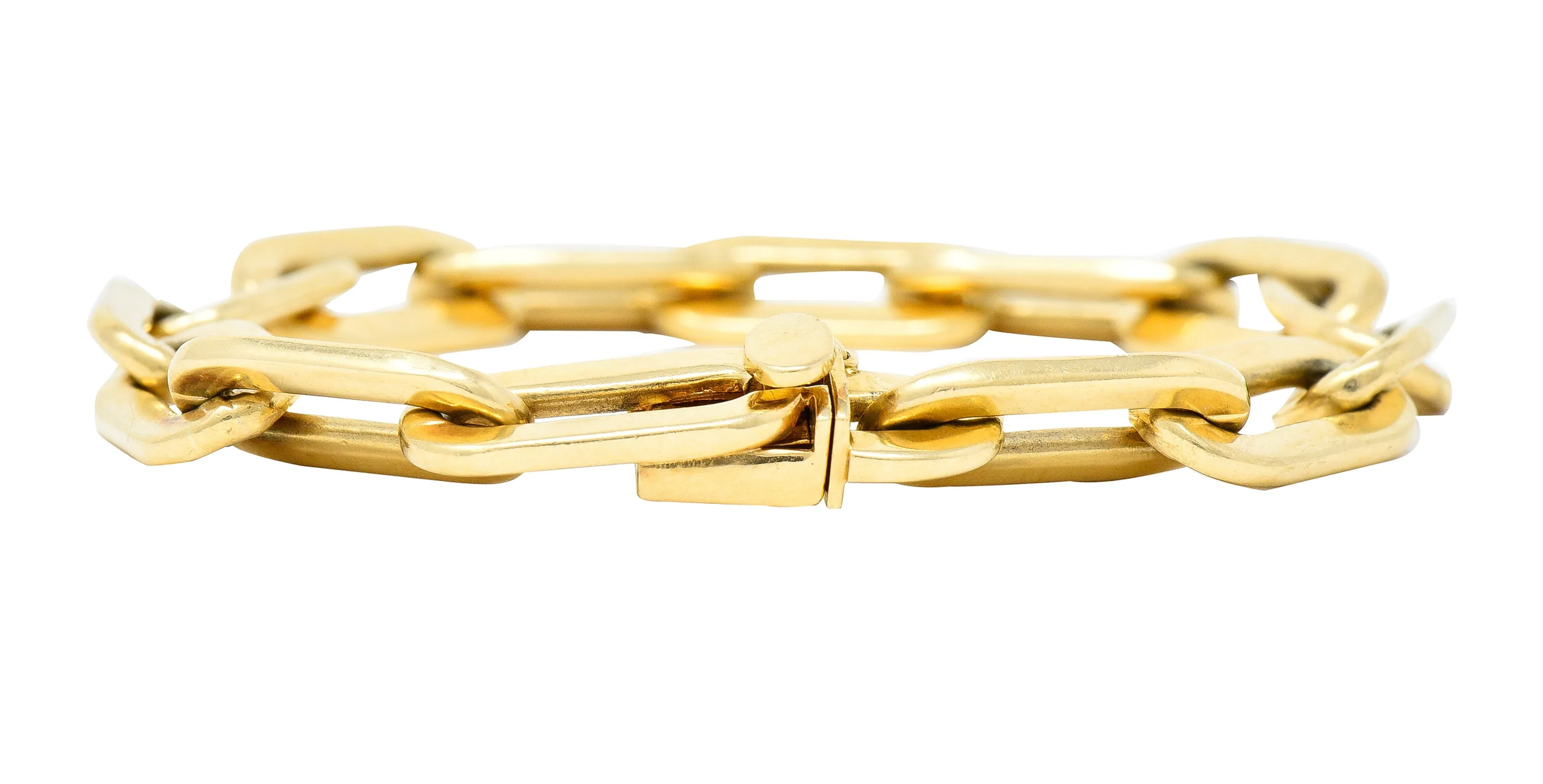 Tiffany & Co. 1960's 14 Karat Yellow Gold Paperclip Chain Vintage Link Bracelet