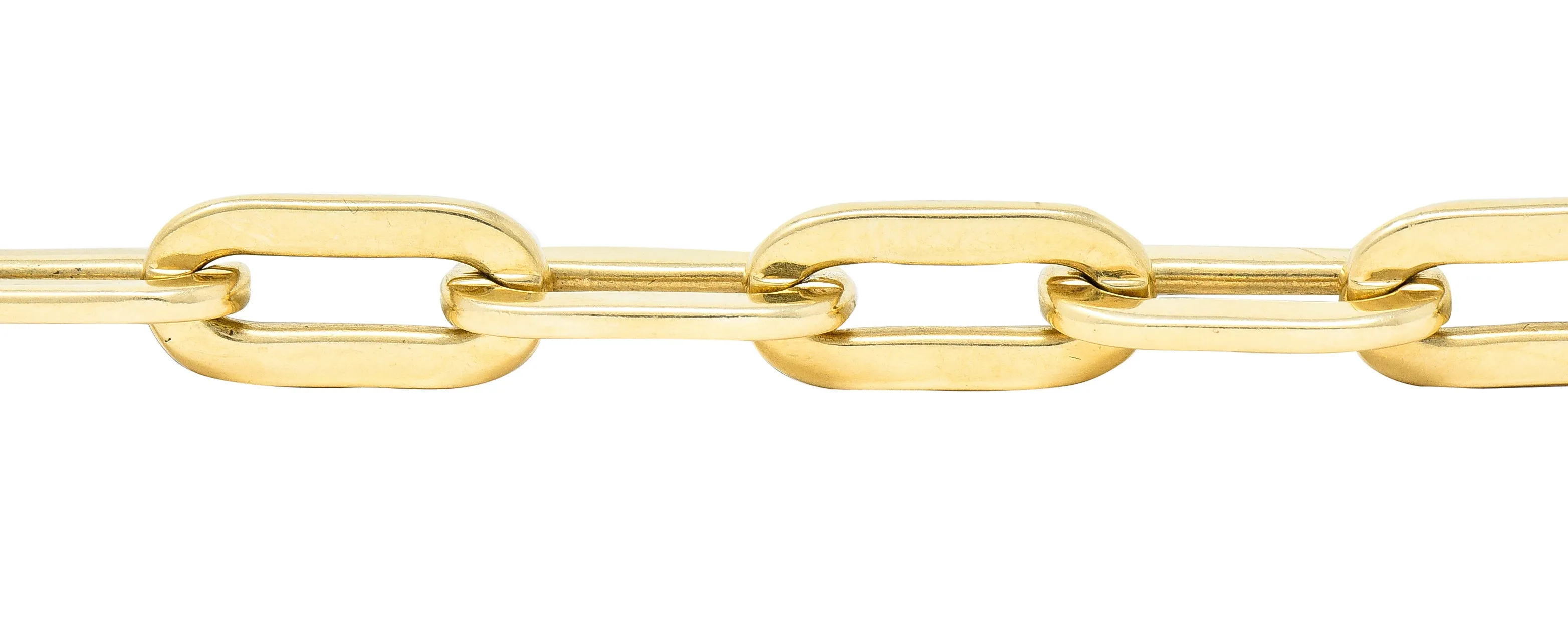 Tiffany & Co. 1960's 14 Karat Yellow Gold Paperclip Chain Vintage Link Bracelet