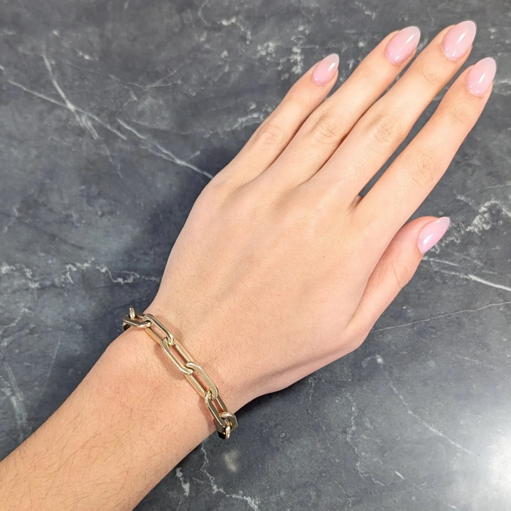 Tiffany & Co. 1960's 14 Karat Yellow Gold Paperclip Chain Vintage Link Bracelet