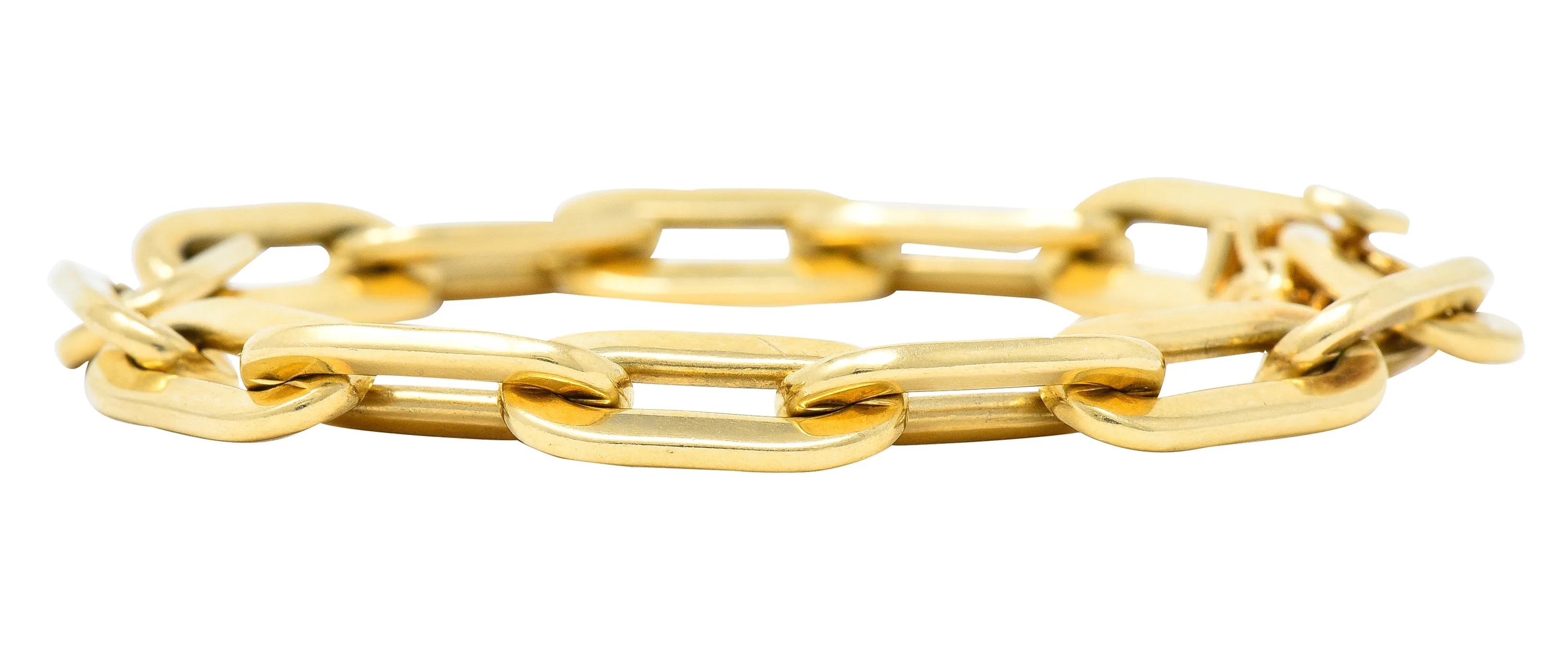 Tiffany & Co. 1960's 14 Karat Yellow Gold Paperclip Chain Vintage Link Bracelet