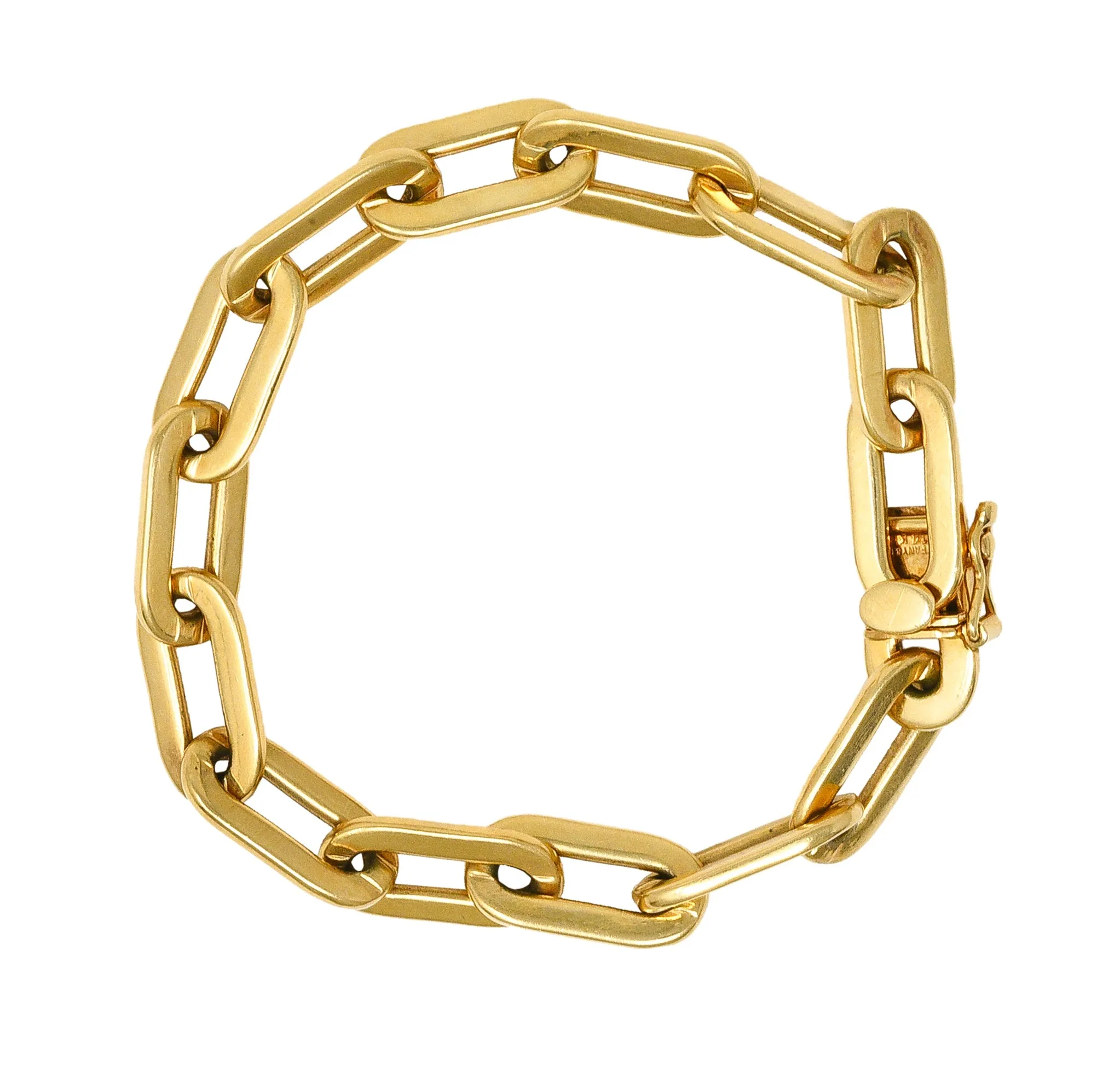 Tiffany & Co. 1960's 14 Karat Yellow Gold Paperclip Chain Vintage Link Bracelet