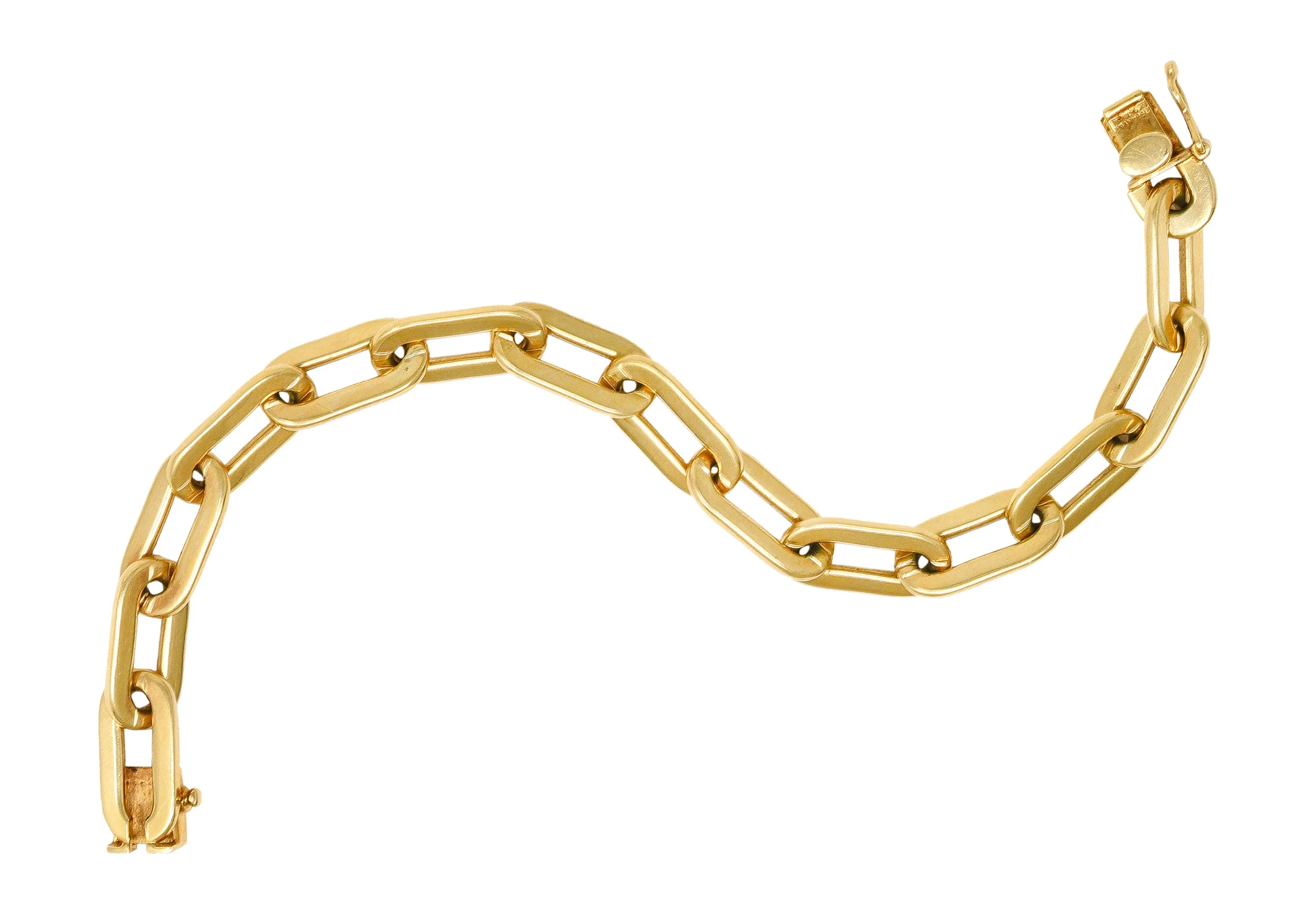 Tiffany & Co. 1960's 14 Karat Yellow Gold Paperclip Chain Vintage Link Bracelet