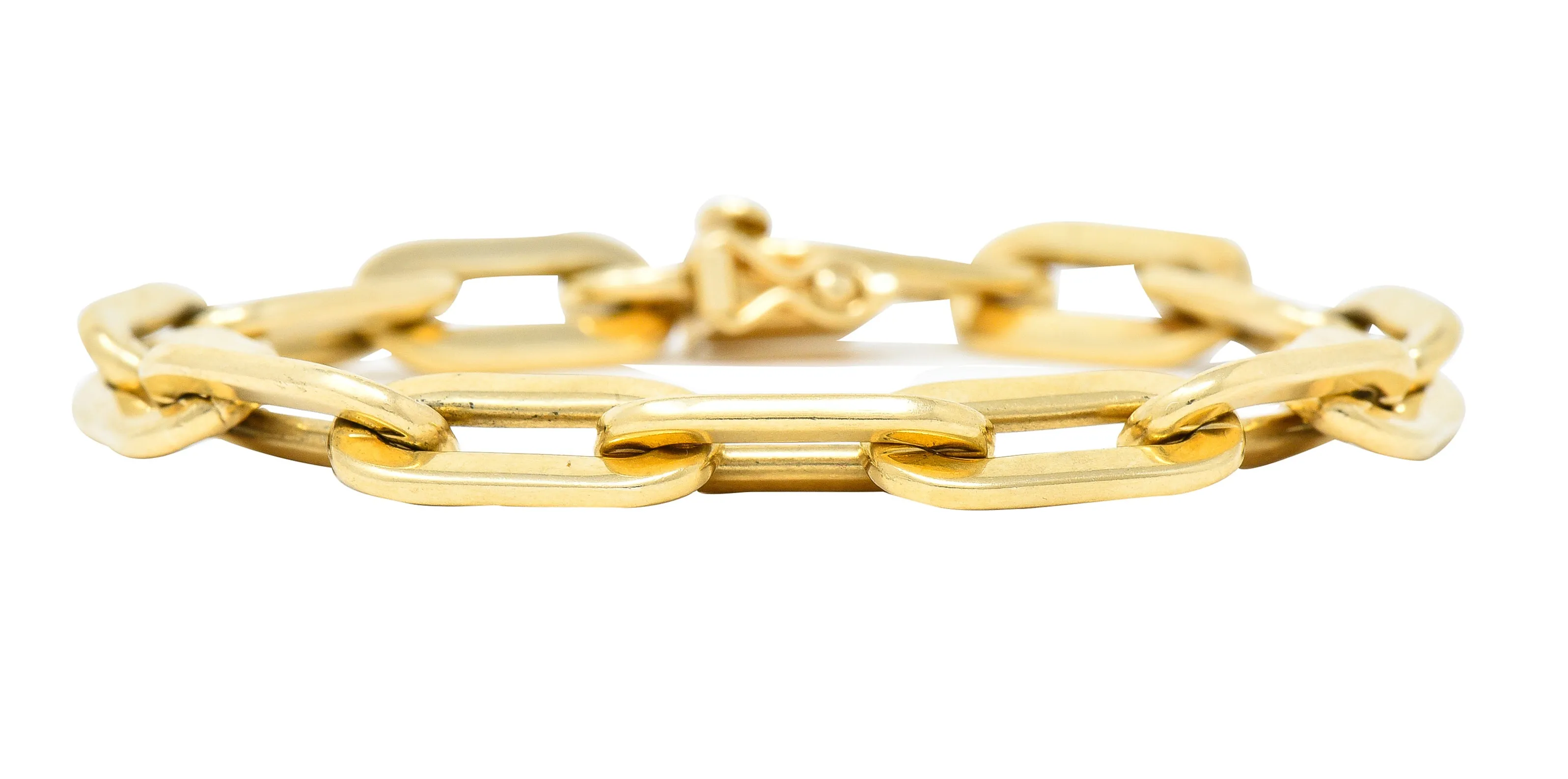 Tiffany & Co. 1960's 14 Karat Yellow Gold Paperclip Chain Vintage Link Bracelet