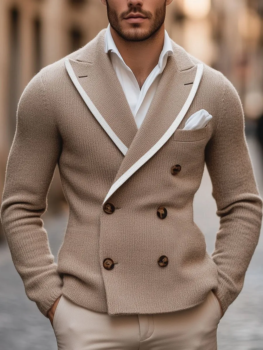 Toscana Double-Breasted Knit Blazer