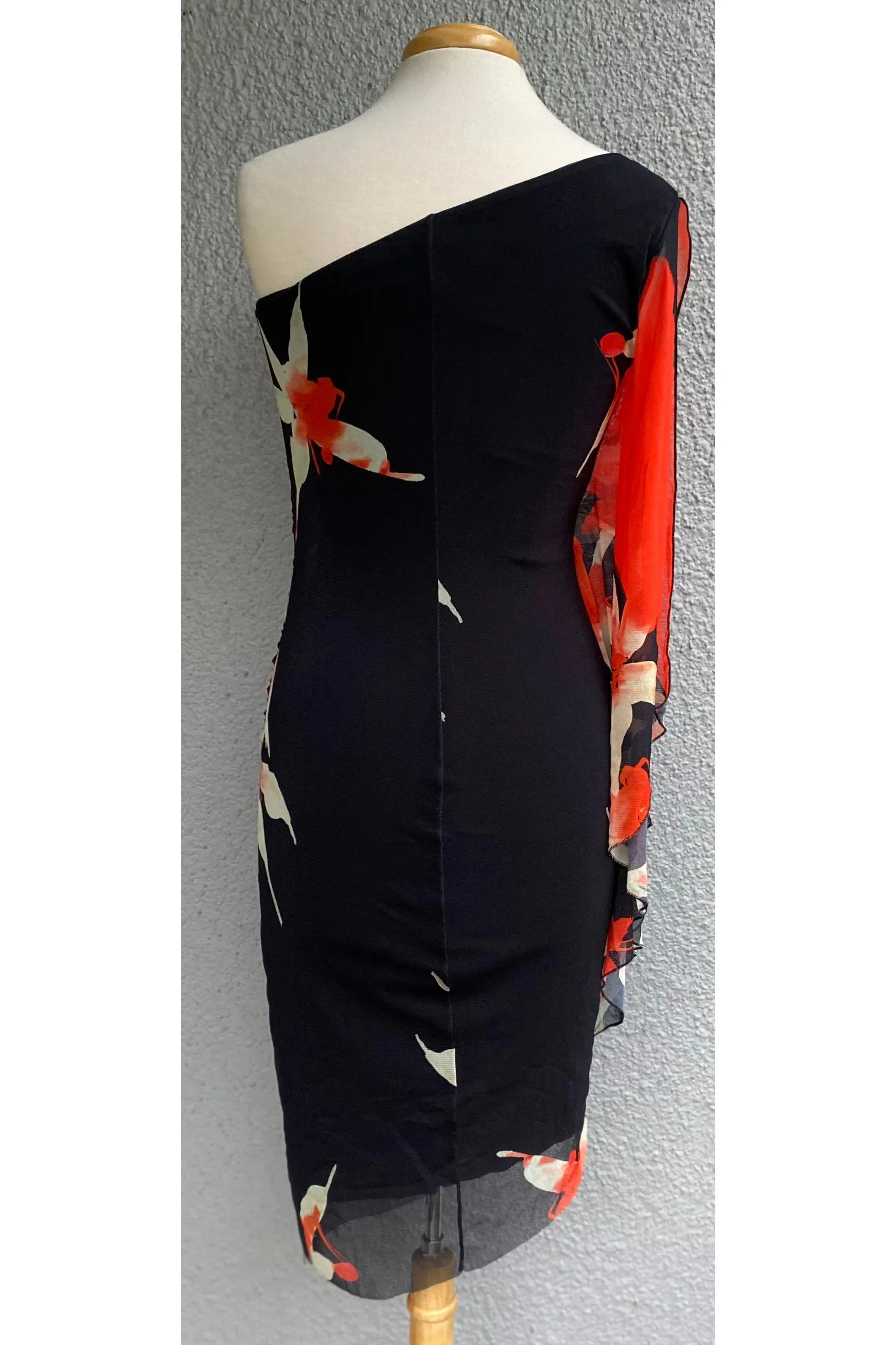 TULIP One Shoulder Angel Sleeve Asymmetrical Hem Dress