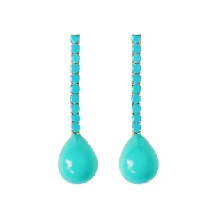 Turquoise Bead Drop Earrings