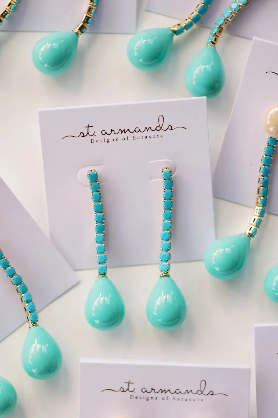 Turquoise Bead Drop Earrings