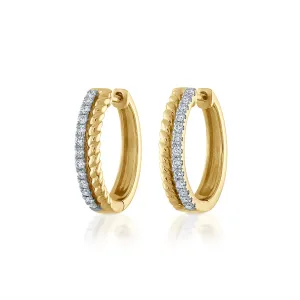 Two Row Diamond & Rope Earrings