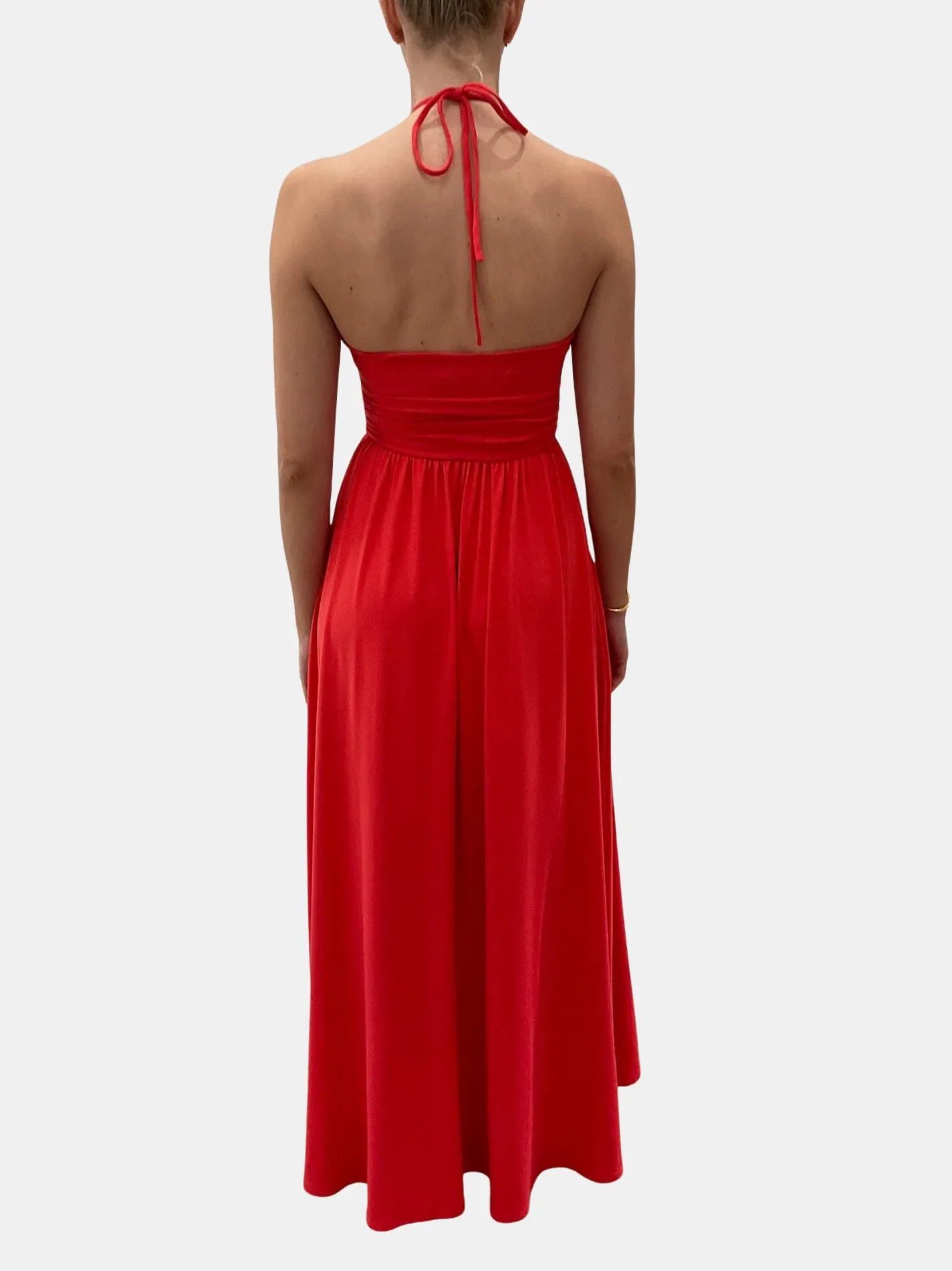 U Gathered Tie Maxi Dress