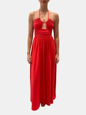 U Gathered Tie Maxi Dress