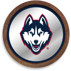 UConn Huskies: Mascot - "Faux" Barrel Top Mirrored Wall Sign