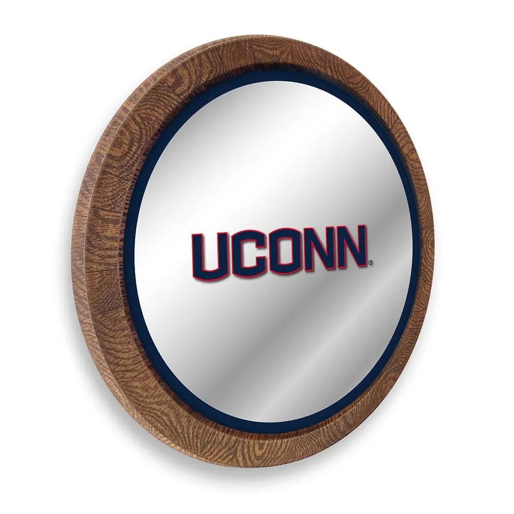 UConn Huskies: "Faux" Barrel Top Mirrored Wall Sign