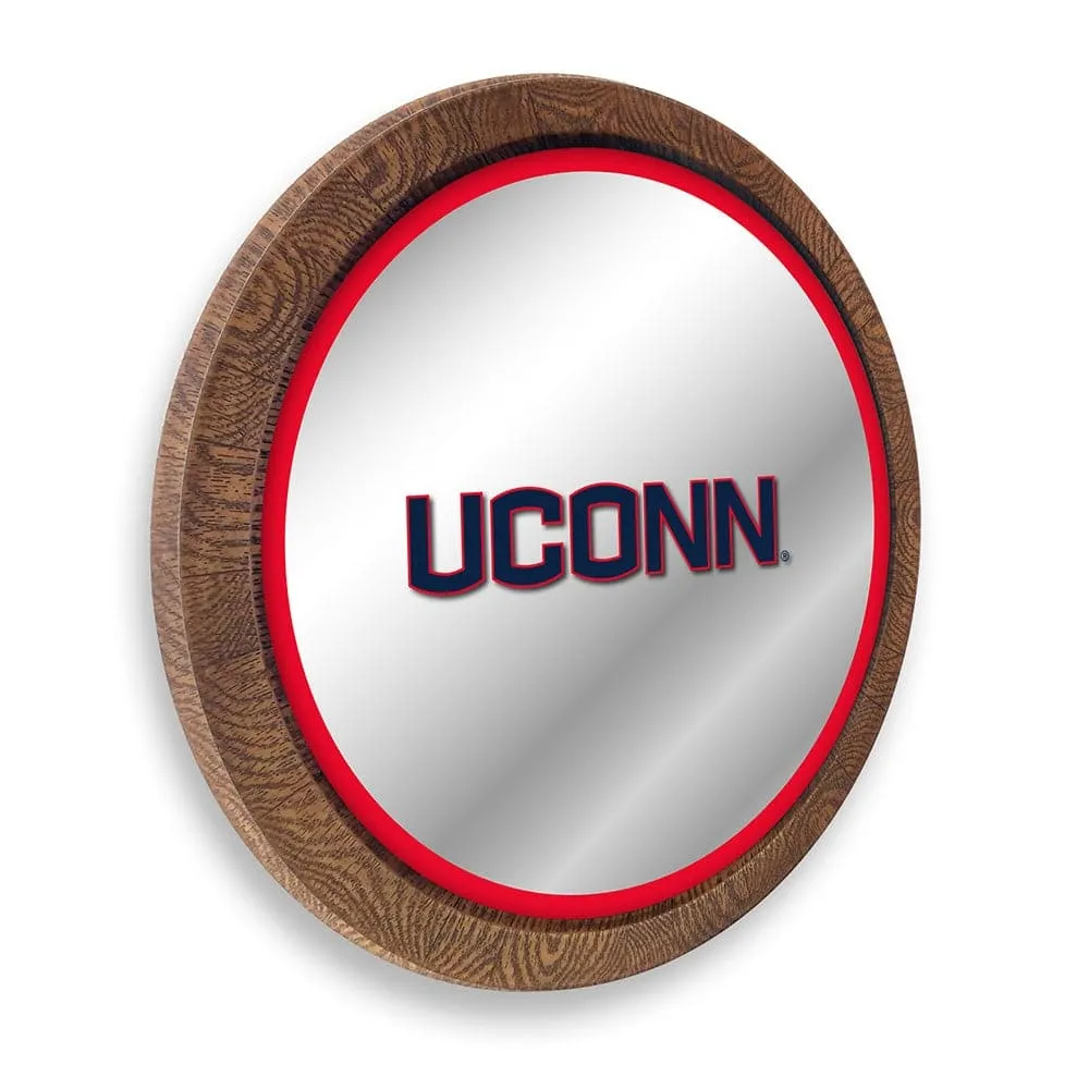 UConn Huskies: "Faux" Barrel Top Mirrored Wall Sign