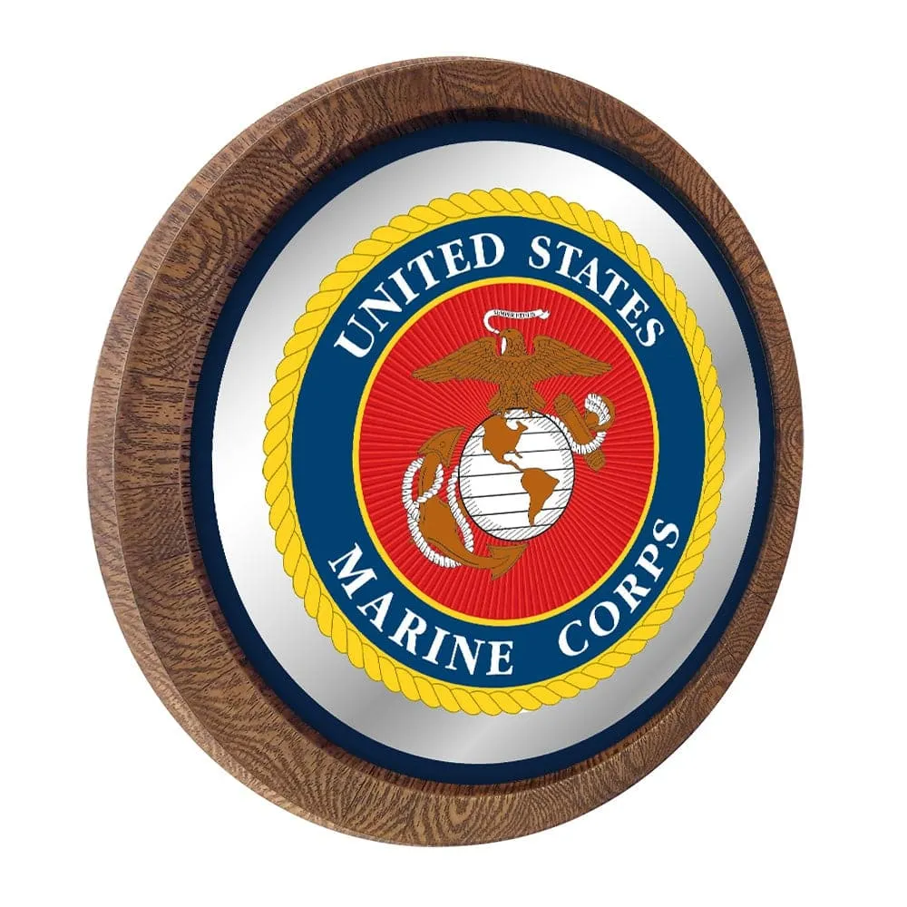 US Marine Corps: Seal - "Faux" Barrel Top Mirrored Wall Sign