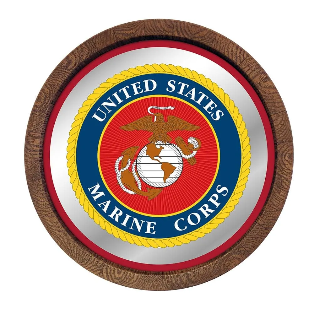 US Marine Corps: Seal - "Faux" Barrel Top Mirrored Wall Sign
