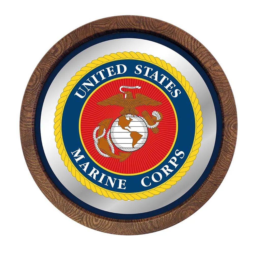 US Marine Corps: Seal - "Faux" Barrel Top Mirrored Wall Sign