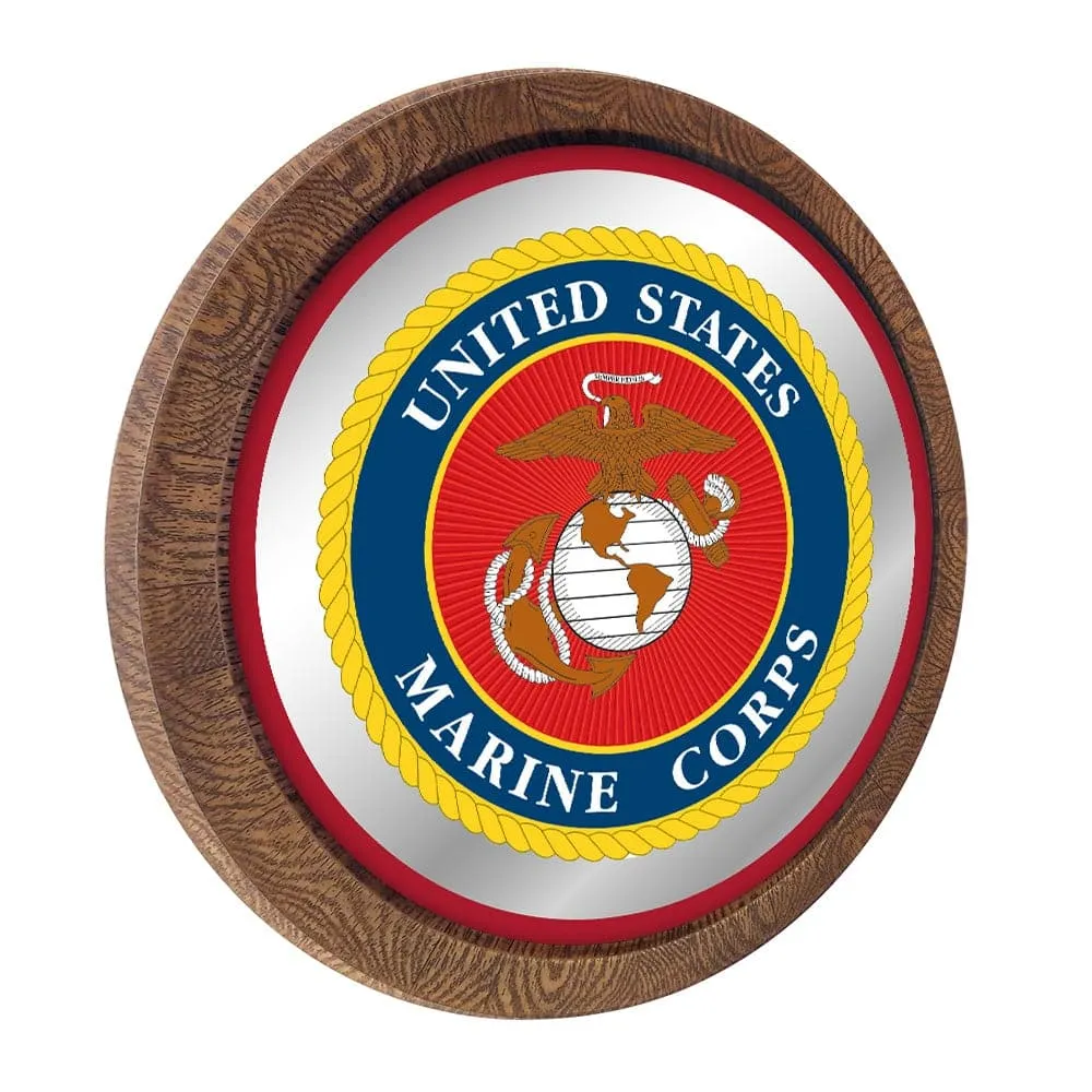 US Marine Corps: Seal - "Faux" Barrel Top Mirrored Wall Sign