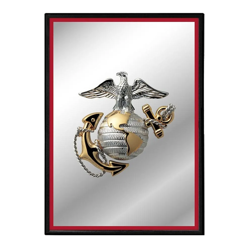 US Marine Corps: Vertical Framed Mirrored Wall Sign