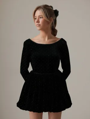 Velvet Elegance Black Blouse
