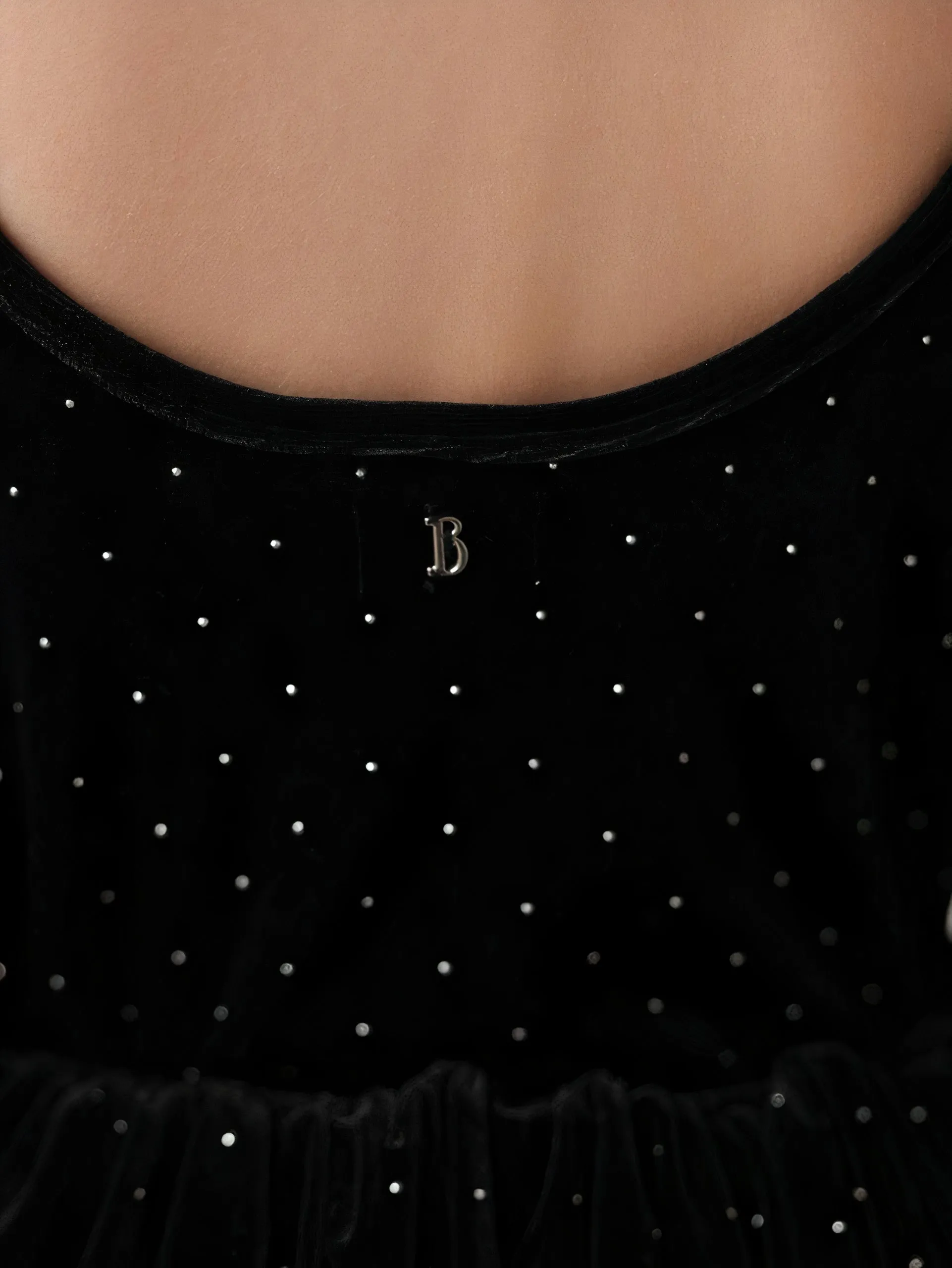 Velvet Elegance Black Blouse