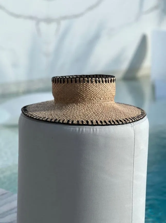 Versilia Natural and Black Visor Hat