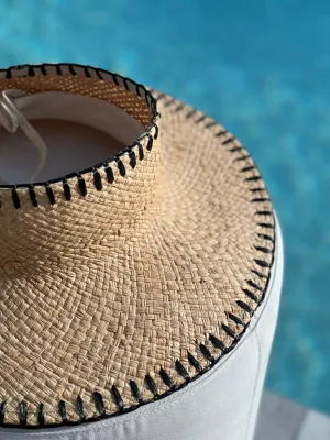 Versilia Natural and Black Visor Hat