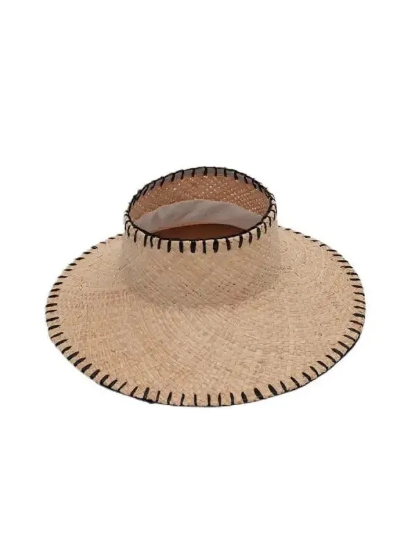 Versilia Natural and Black Visor Hat