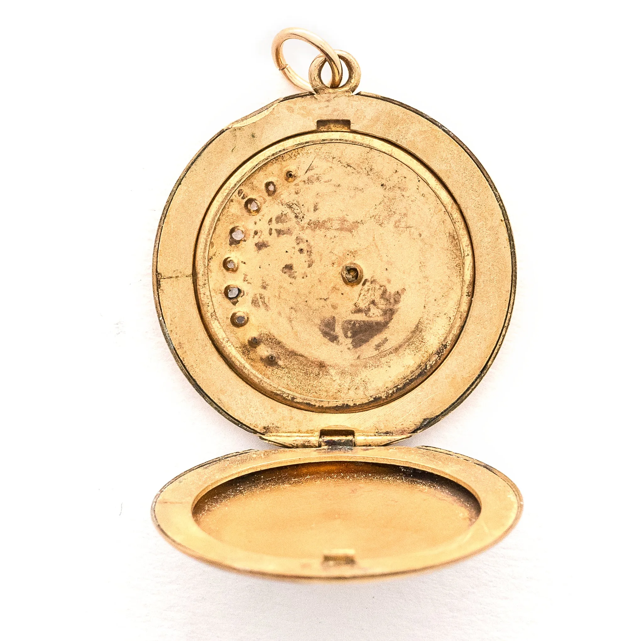 Victorian Crescent & Starburst Antique Locket