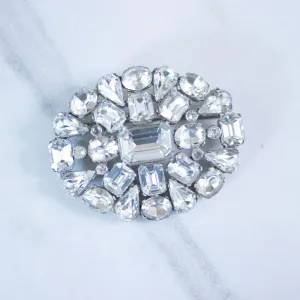 Vintage 1940s Art Deco Large Diamante Brooch
