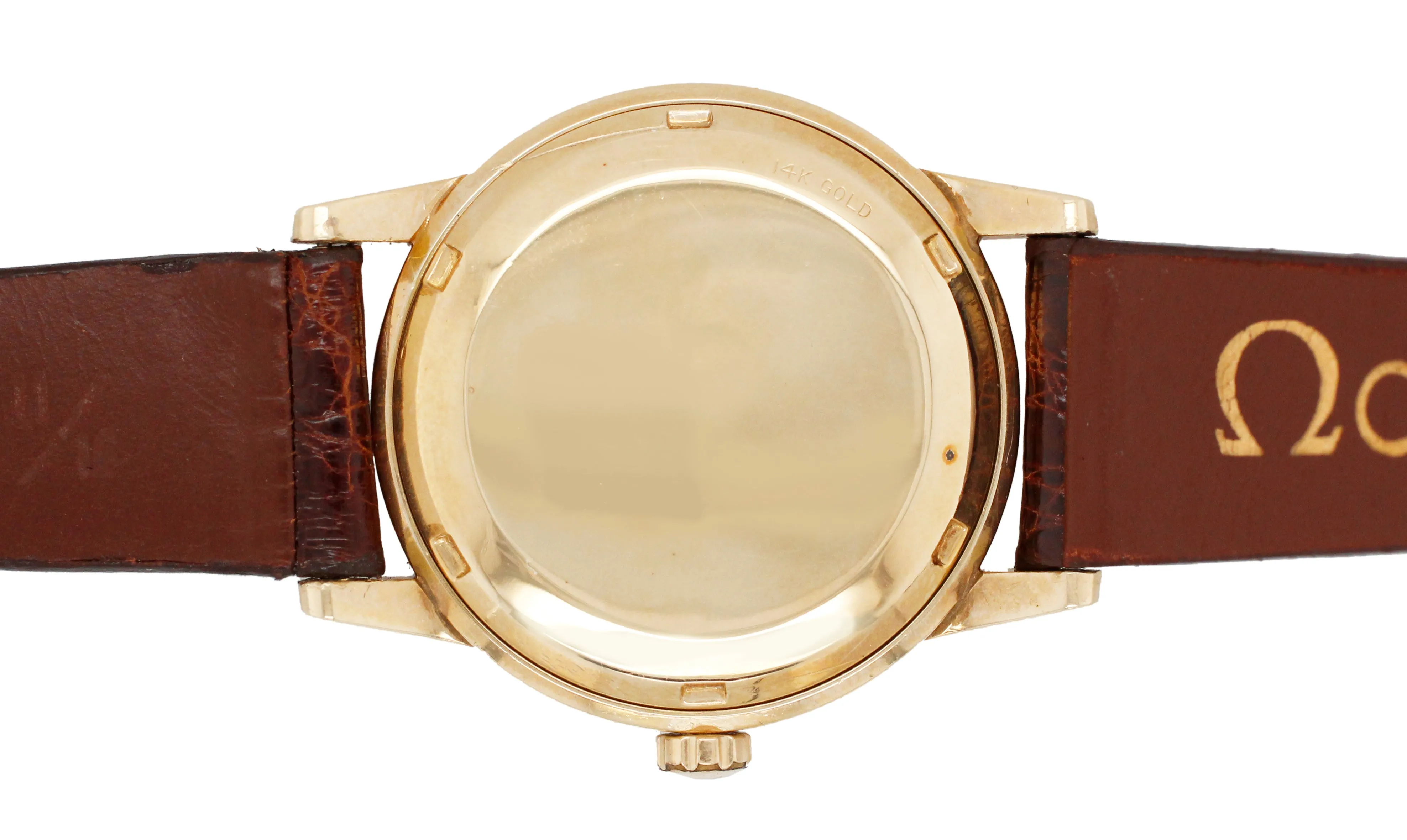 Vintage 1950s Omega Seamaster GX6546 14k Yellow Gold Champagne Dial Watch w/ Box