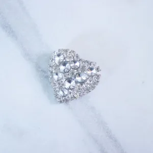Vintage 1950s Rhinestone Heart Pin
