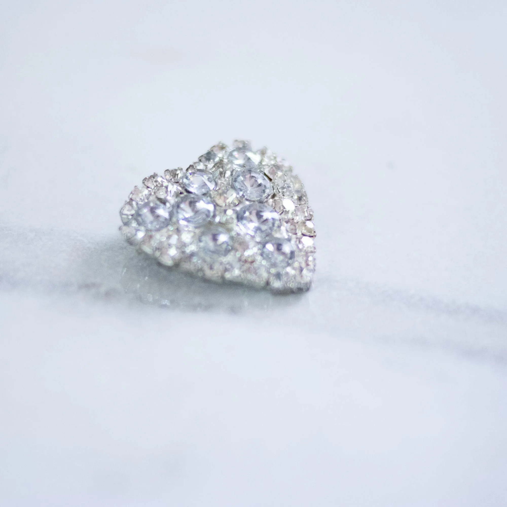 Vintage 1950s Rhinestone Heart Pin