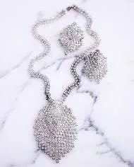 Vintage Art Deco Style Fringe Rhinestone Statement Earrings