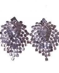 Vintage Art Deco Style Fringe Rhinestone Statement Earrings