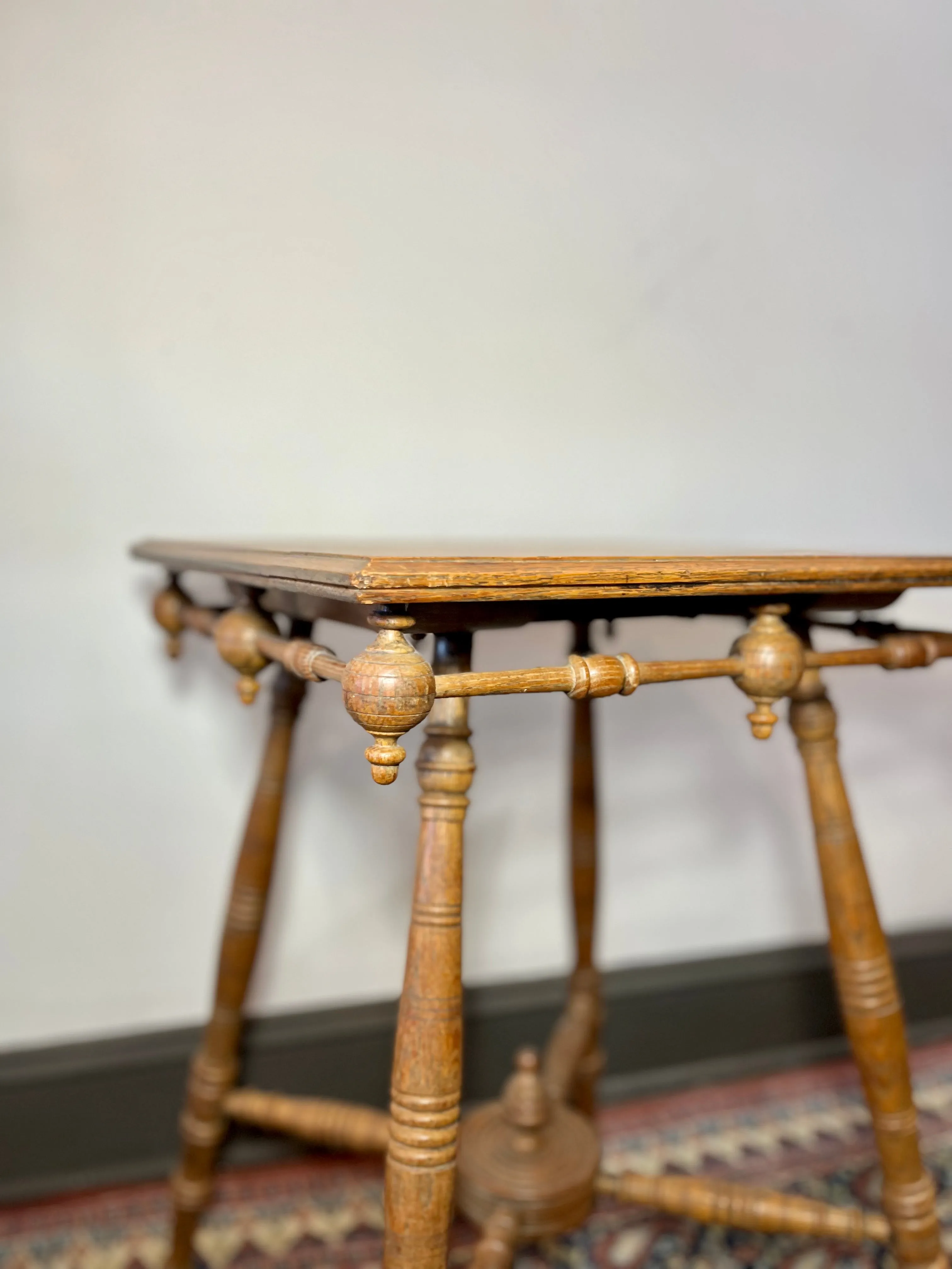 Vintage Carved Wood Parlor Table