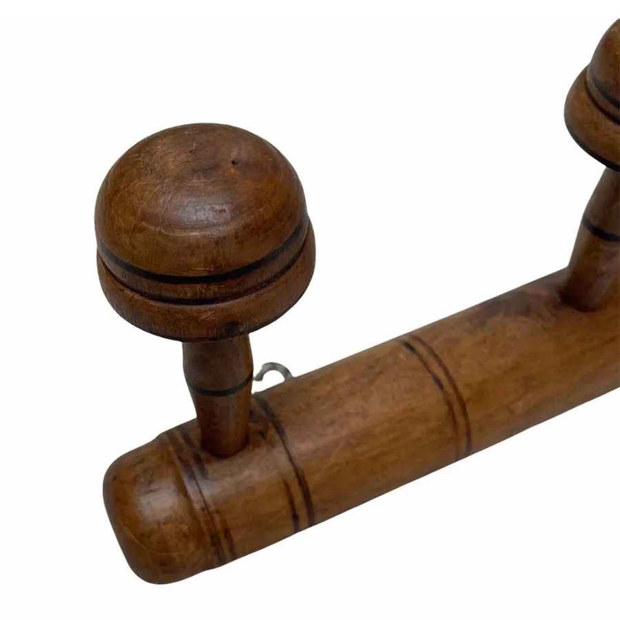 Vintage English 3 Peg Coat Hook c1920
