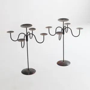 Vintage English Iron Candelabra