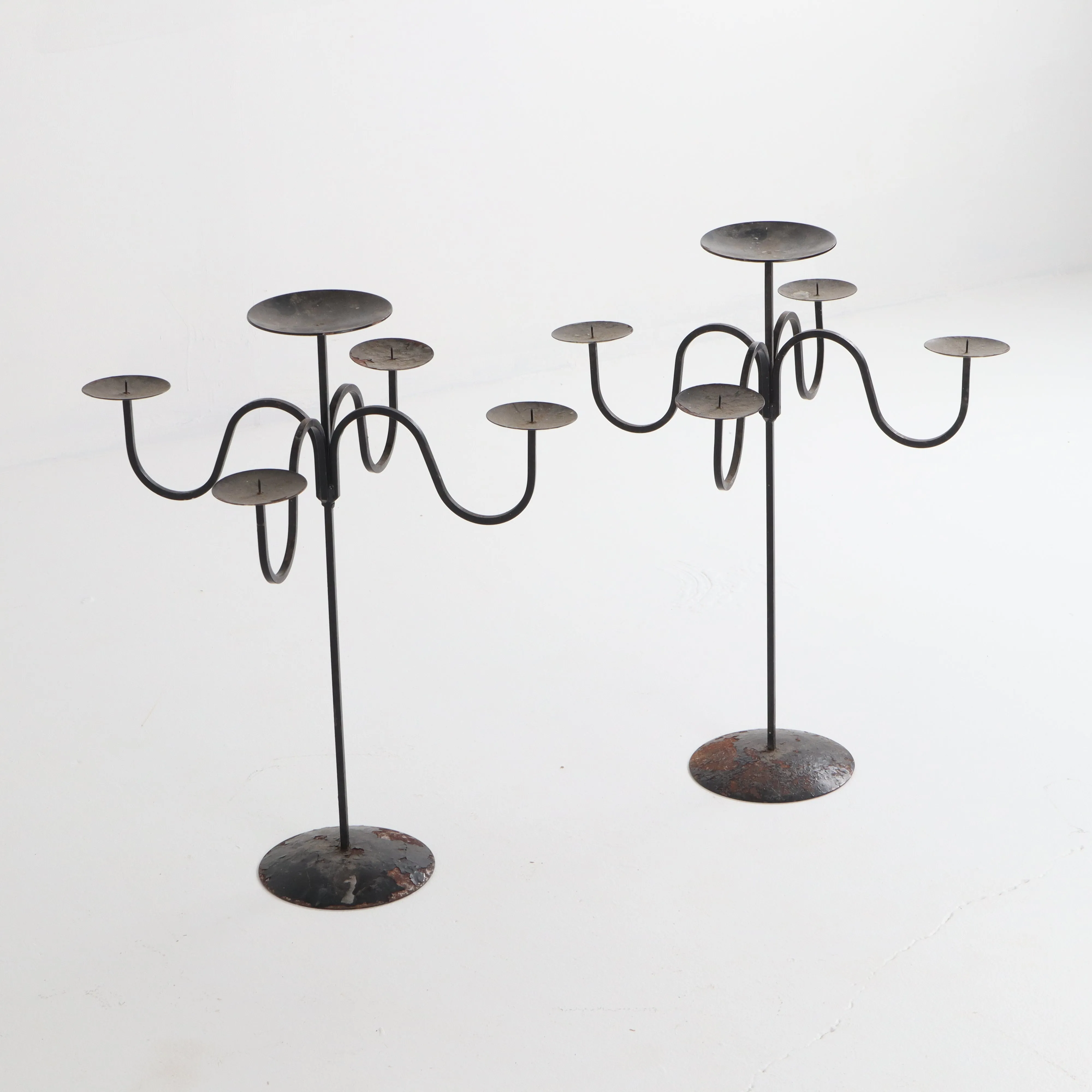 Vintage English Iron Candelabra