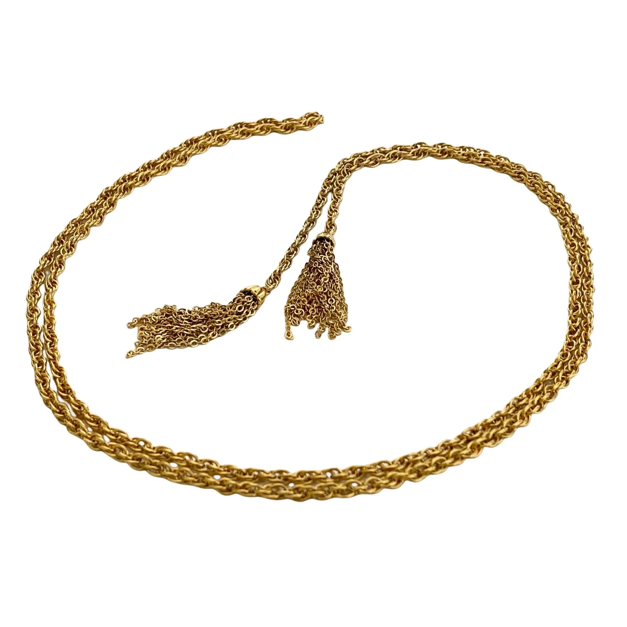 Vintage Gold Tassel Chain Lariat