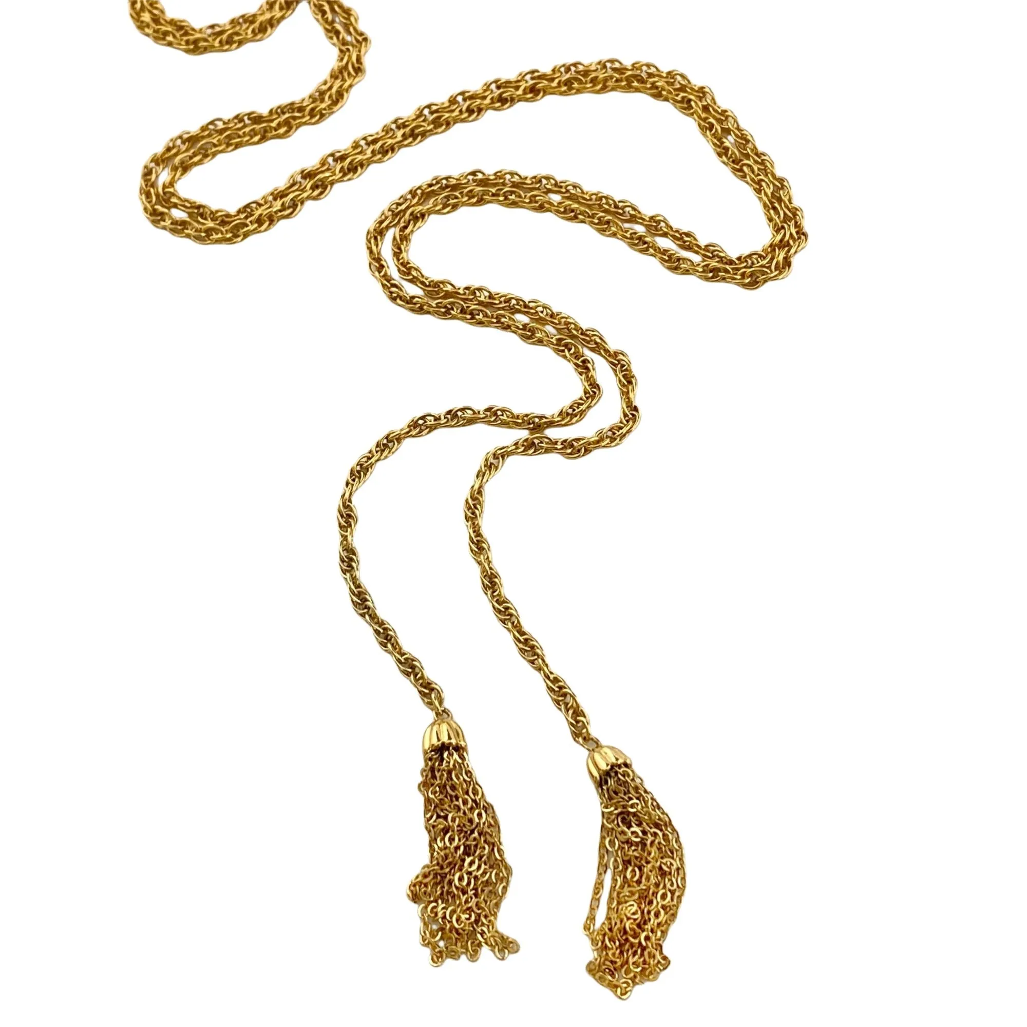 Vintage Gold Tassel Chain Lariat