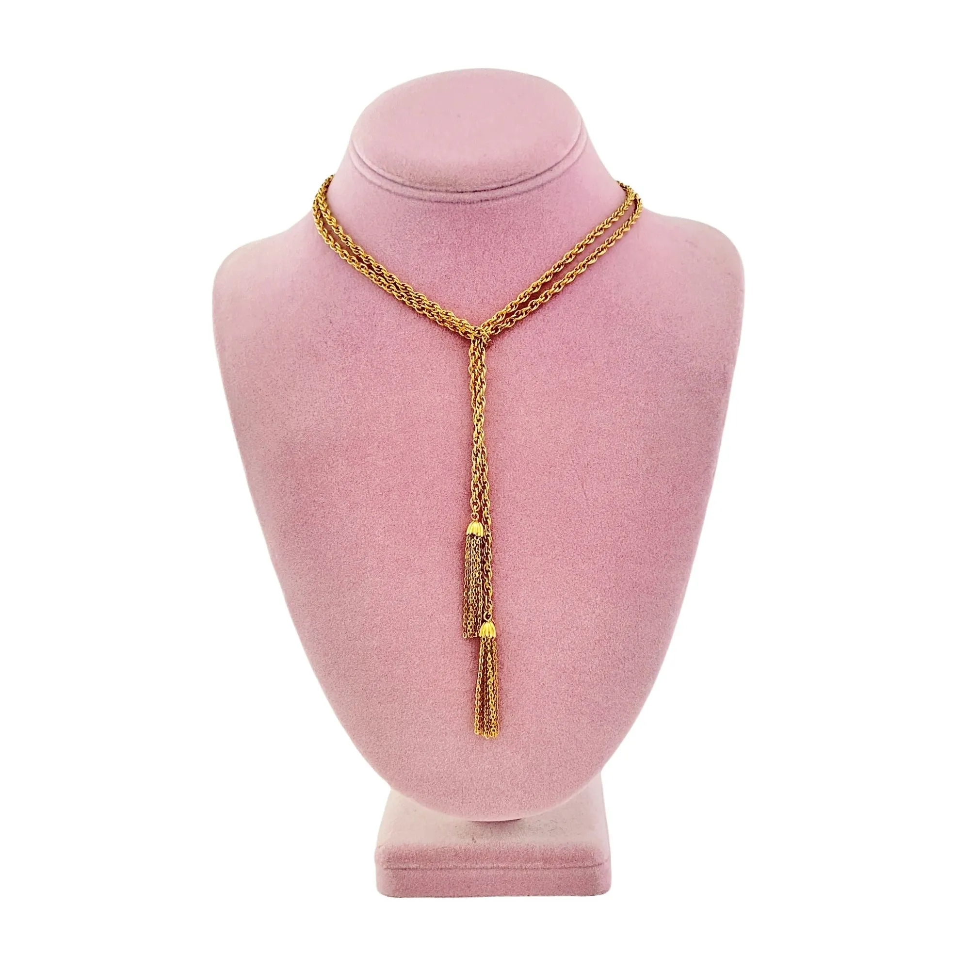 Vintage Gold Tassel Chain Lariat