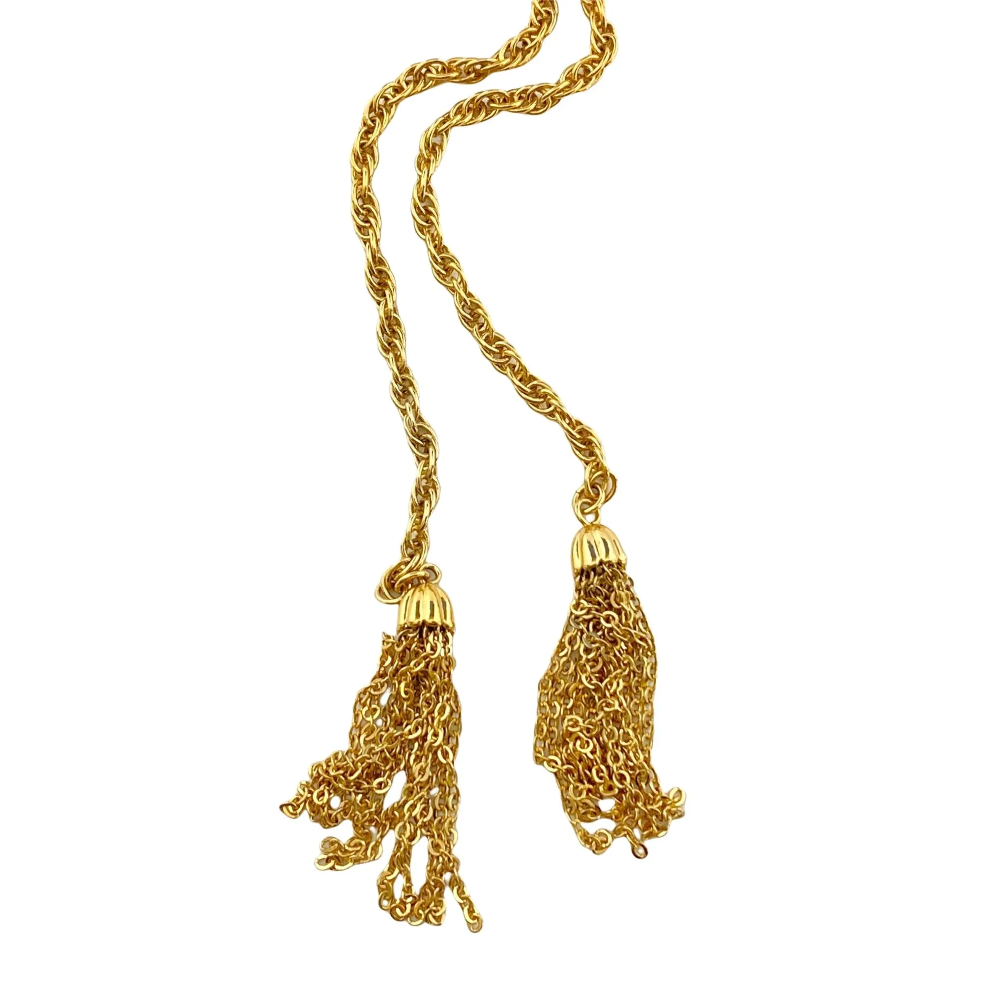 Vintage Gold Tassel Chain Lariat
