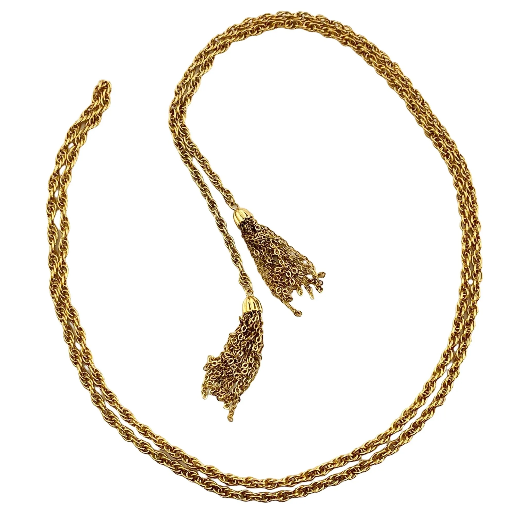 Vintage Gold Tassel Chain Lariat