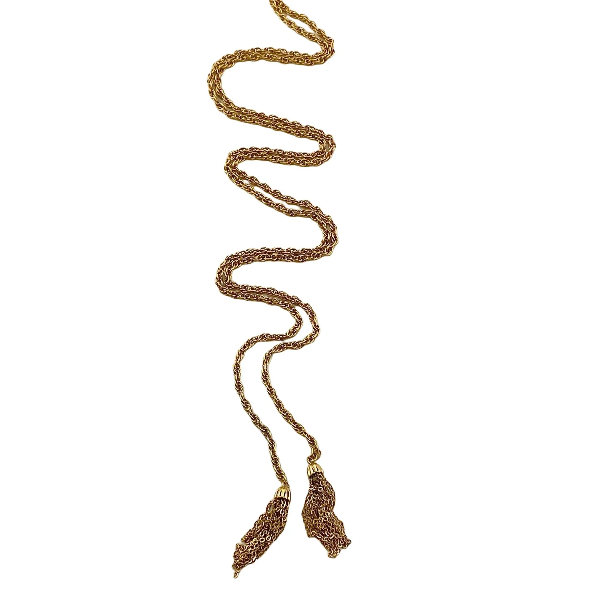 Vintage Gold Tassel Chain Lariat